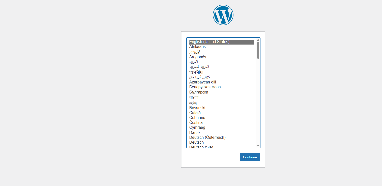 WordPress 安装界面
